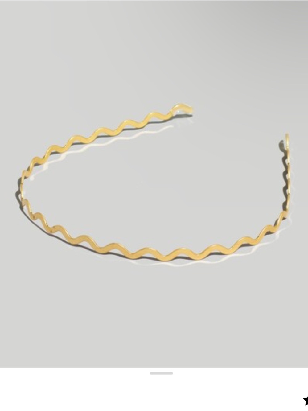 NWT Madewell Gold Wavy Zigzag Skinny Headband